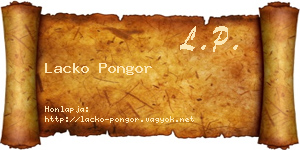 Lacko Pongor névjegykártya