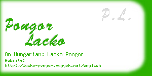 pongor lacko business card